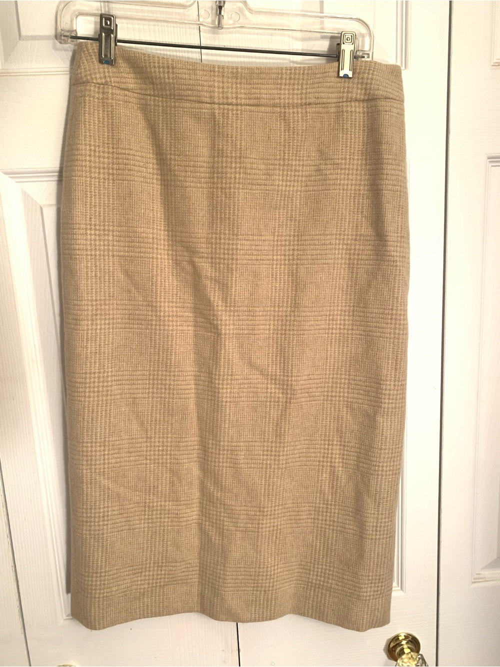Ralph Lauren Black Label Beige Plaid Pencil Skirt